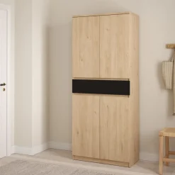 Schoenenkast Luna Eiken - 81x192x40 cm