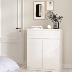 Schoenenkast Luna Hoogglans Wit - 81x101x40 cm