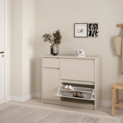 Schoenenkast Luna Taupe - 109x92x32 cm