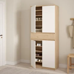 Schoenenkast Luna Wit - 81x192x40 cm