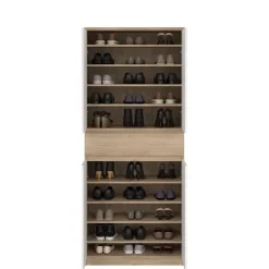 Schoenenkast Luna Wit - 81x192x40 cm