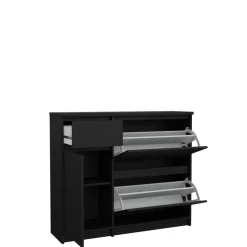 Schoenenkast Luna Zwart - 109x93x32 cm