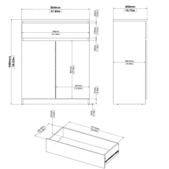 Schoenenkast Luna Zwart - 81x101x40 cm