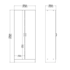 Schoenenkast Miami Naturel - 69x170x35 cm