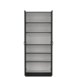 Schoenenkast Miami Zwart - 69x170x35 cm