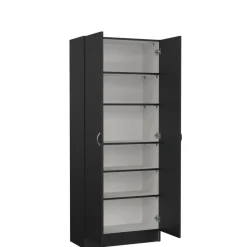 Schoenenkast Miami Zwart - 69x170x35 cm