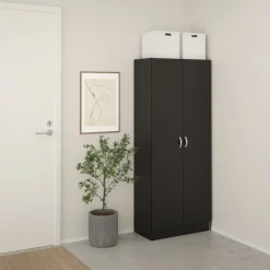 Schoenenkast Miami Zwart - 69x170x35 cm