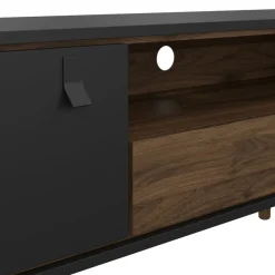 TV-meubel Denver Zwart / Walnoot - 150x60x40 cm