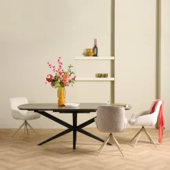 Uitschuifbare Eettafel Enjoy Donkergrijs - 220/277x120 cm