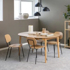 Uitschuifbare Eettafel Saga Naturel - 115/154x115 cm