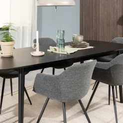 Uitschuifbare Eettafel Saga Zwart - 180/219x90 cm