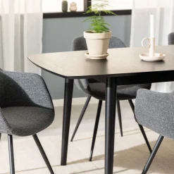 Uitschuifbare Eettafel Saga Zwart - 180/219x90 cm