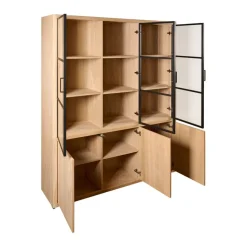 Vitrinekast Chester Naturel - 155x214x40 cm