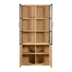 Vitrinekast Chester Naturel - 105x214x40 cm