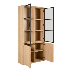 Vitrinekast Chester Naturel - 105x214x40 cm