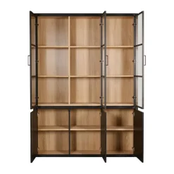 Vitrinekast Chester Zwart - 155x214x40 cm