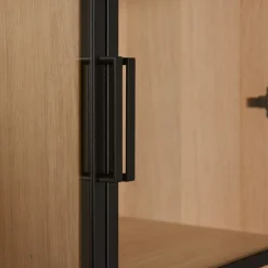 Vitrinekast Chester Zwart - 155x214x40 cm