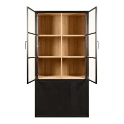 Vitrinekast Chester Zwart - 105x214x40 cm