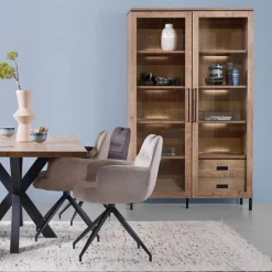 Vitrinekast Culemborg Naturel - 121x200x45 cm