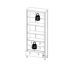 Vitrinekast Dallas Taupe - 79x199x33 cm