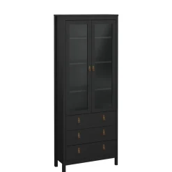 Vitrinekast Dallas Zwart - 79x199x33 cm