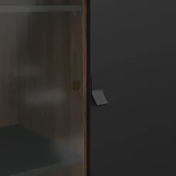 Vitrinekast Denver Zwart / Walnoot - 102x162x40 cm