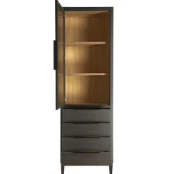 Vitrinekast Zwanenburg Zwart - 67x212x48 cm