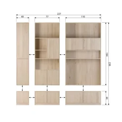 VTwonen Bovenkast Modulair Naturel - 110x199x40 cm
