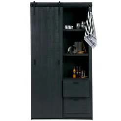 VTwonen Wandkast Barn Zwart - 122x230x37 cm