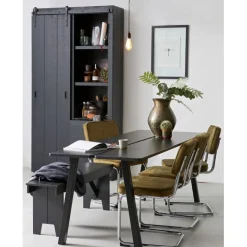 VTwonen Wandkast Barn Zwart - 122x230x37 cm