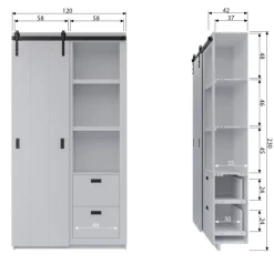 VTwonen Wandkast Barn Groen