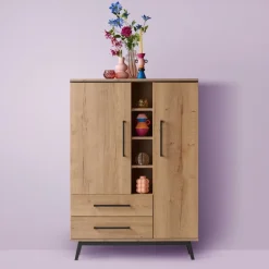 Wandkast Batenburg Naturel - 120x170x45 cm