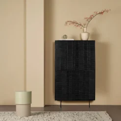 Wandkast Elvas Zwart - 90x160x45 cm