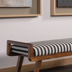 WOOOD Bank Valo Zwart / Wit - 157x43 cm