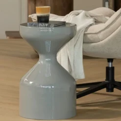 WOOOD Bijzettafel Floyd Grijs - Ø 30 cm