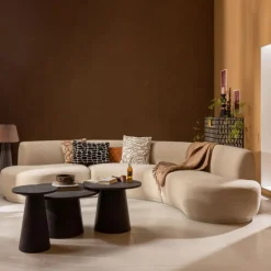 WOOOD Bijzettafel Maan Donkerbruin - Ø 40 cm