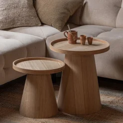 WOOOD Bijzettafel Maud Naturel - Ø 39 cm