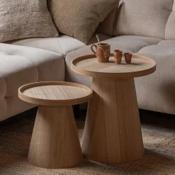 WOOOD Bijzettafel Maud Naturel - Ø 45 cm