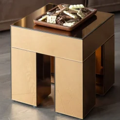 WOOOD Bijzettafel Mirrox Bruin - 45x45 cm