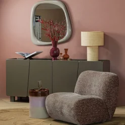 WOOOD Bijzettafel Ollo Roze / Bruin - Ø 35 cm