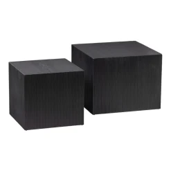 WOOOD Bijzettafel Sanne Zwart - set 2 stuks