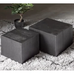 WOOOD Bijzettafel Sanne Zwart - set 2 stuks