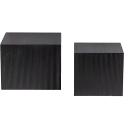 WOOOD Bijzettafel Sanne Zwart - set 2 stuks