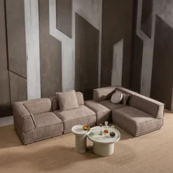 WOOOD Bijzettafel Veluna Zand - Ø 40 cm