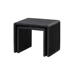 WOOOD Bijzettafel Willa Zwart - set 2 stuks