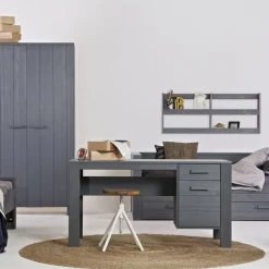 WOOOD Bureau Dennis Staalgrijs - 141x74x59 cm