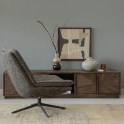 WOOOD Draaifauteuil Milaro Bruin