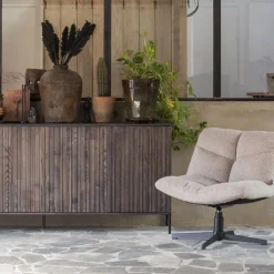 WOOOD Draaifauteuil Vinny Beige