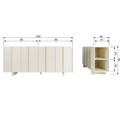 WOOOD Dressoir Basu Dust - 200x85x46 cm