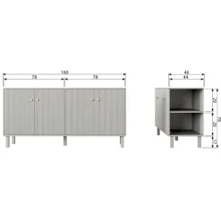 WOOOD Dressoir Madu Grijs - 160x78x46 cm